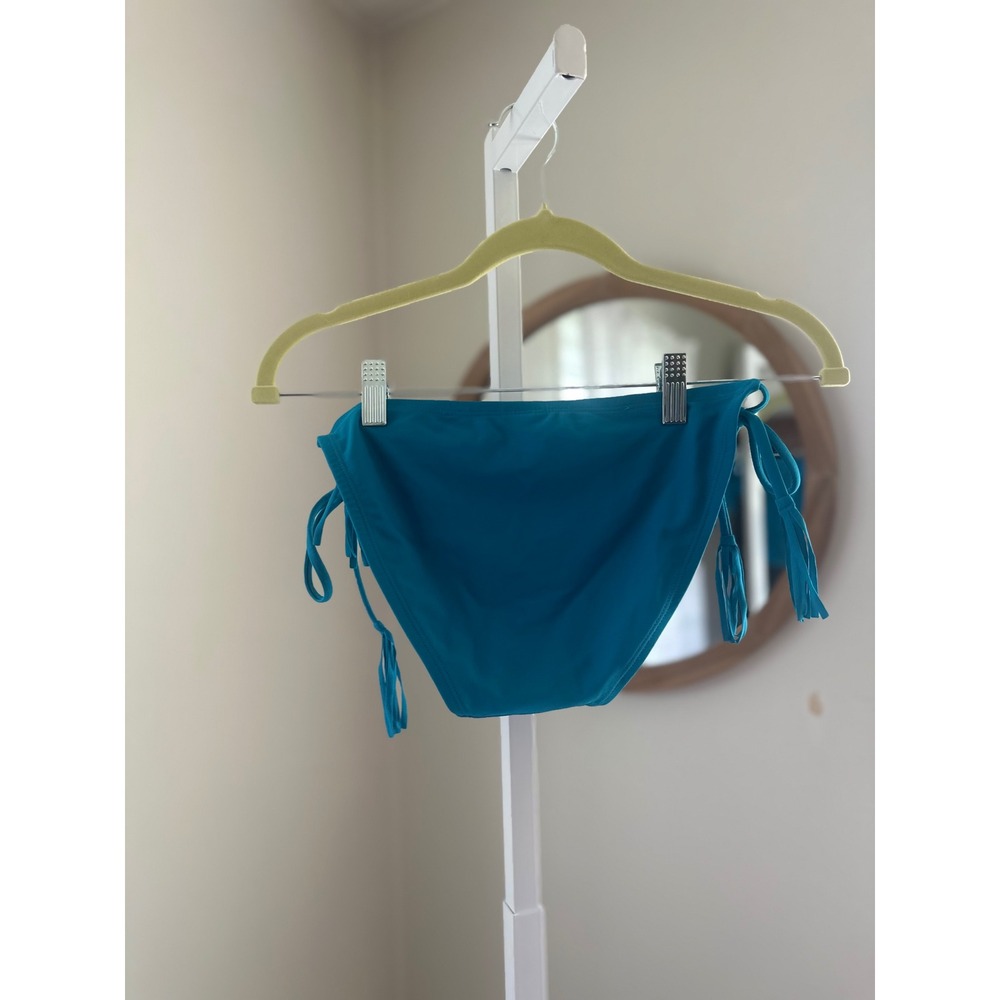 Xhilaration Teal Blue Side Tie Tassel Bikini Bottoms Medium NEW - Picture 2 of 5